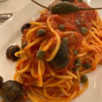 Spaghetti puttanesca vegan at Amor Di Pasta in Miami