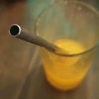 Metal straws at Karamba Restobar  in Paracas