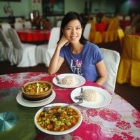 sambal petai and mixed vegetable curry at M and W Healthy Vegetarian Restaurant in Kepong