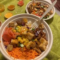 Plenty of vegan sauces  at Bolay in Oviedo