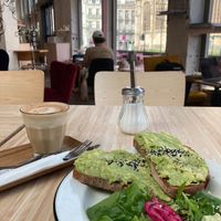 Avocado Toast and Chai Latte  at Café du Sablon in Brussels