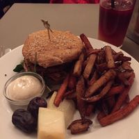 Burger meal at Cafe N in Copenhagen