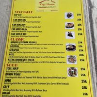 Menu  at Vegi House in Singaraja