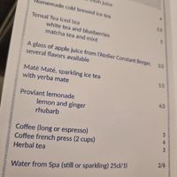 Drinks menu at Ventre Content in Liege