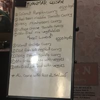 Menu at The Window in Mandalay