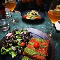 Main courses: Lasagna & Linguine at The Green Affair - Chiado in Lisbon