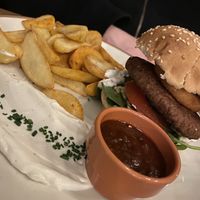 Burger and chips at The Green Affair - Chiado in Lisbon