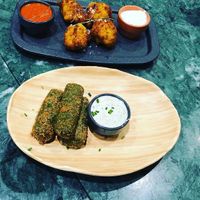 Cauliflower wings and croquettes  at The Green Affair - Chiado in Lisbon