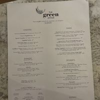 The menu at The Green Affair - Chiado in Lisbon