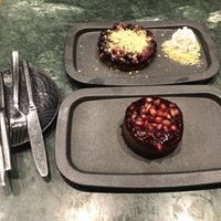 Crumble with seasonal fruits (top) & Charlie Brown (bottom)  at The Green Affair - Chiado in Lisbon