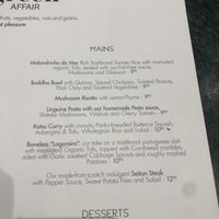 Lovely menu  at The Green Affair - Chiado in Lisbon