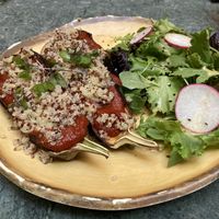 Aubergines uit de oven (met tomaat en quinoa)   at The Green Affair - Chiado in Lisbon