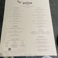 The menu  at The Green Affair - Chiado in Lisbon