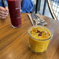 Berry and Mango smoothies  at The Green Affair - Chiado in Lisbon