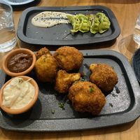 Cauliflower wings and gyoza- INCREDIBLE  at The Green Affair - Chiado in Lisbon