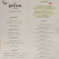 Menu at The Green Affair - Chiado in Lisbon