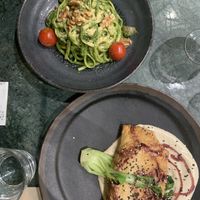 Pesto Linguine & Pumpkin in flaky pastry  at The Green Affair - Chiado in Lisbon