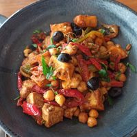 Chickpea and tofu with roasted vegetables at The Green Affair - Chiado in Lisbon