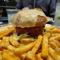 Vegan cheese burger at The Green Affair - Chiado in Lisbon