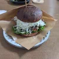 Katsu burger at Cafe Pony in Kumamoto