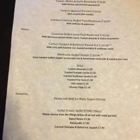 The vegan menu at The Rising Sun Inn in Longfield