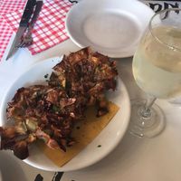 deep fried artichoke at Nannarella in Rome