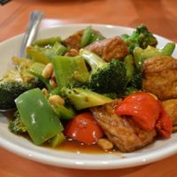 Kung Pao Tofu w/ Pepper & Broccoli - can make it non spicy at Enjoy Vegetarian - Financial District in San Francisco