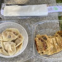 Chili Dumplings (sans sauce) and the Duck at Enjoy Vegetarian - Financial District in San Francisco