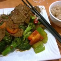 Seitan Beef & Broccoli with brown rice at Enjoy Vegetarian - Financial District in San Francisco