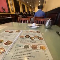 Menu and Bustling Lunch Hour Crowd  at Enjoy Vegetarian - Financial District in San Francisco