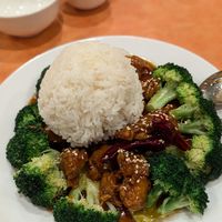 General Tsu w/ White Rice at Enjoy Vegetarian - Financial District in San Francisco