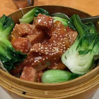 Taro, Pumpkin & fatty pork w/ bean sauce  at Enjoy Vegetarian - Financial District in San Francisco