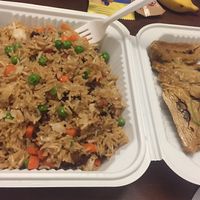 House Special Rice, with ham and pork. Duck slices   at Enjoy Vegetarian - Financial District in San Francisco