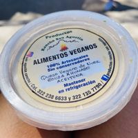 Vegan cheese with olives  at Productos Veganos Rancho San Agustín in Puerto Vallarta