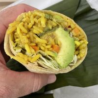 Guadalupano burrito with avocadoo  at Mi Burrito Bacalar in Bacalar