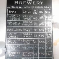 Beer menu - social media  at Bear Claw Brewery in Berwick-upon-tweed