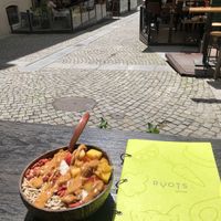 Açaí bowl with peanut butter  at Roots in Zagreb