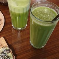 Grean juices at Roots in Zagreb