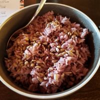Purple rice with sunflower seeds at Khu Khu in Auckland