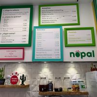 Menu as of 2019-12-08 at Nopal in Gran Canaria