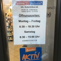 Öffnungszeiten  at Bioladen Kleeblatt in Neuss