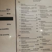 Menu with veggie wok at Wokeriet in Stockholm