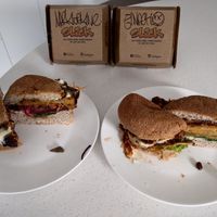 The Mary-Jane & El Nacho burgers at Slick Burgers in Christchurch