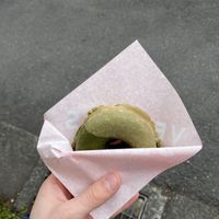 matcha donut (anko was inside 😍)  at Whyte - VENUTS in Tokyo