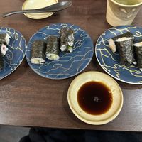 Cucumber, pickled plum, and natto rolls  at Mori Mori Sushi Omicho in Kanazawa
