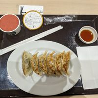 Gyoza and strawberry gelato at NRT - T's Tantan - T1 in Narita