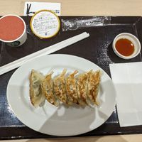 Gyoza and strawberry gelato at NRT - T's Tantan - T1 in Narita