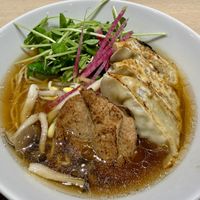 Shoyu ramen with gyoza 😋 #Veganuary at NRT - T's Tantan - T1 in Narita