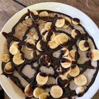 Vegan chocolate pancake with banana  at Green Climbers Home in Thakhek