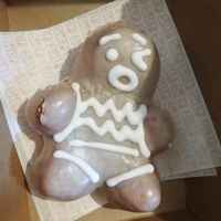 (Vegetarian) gingerbread dough boy at Siop Shop in Manchester